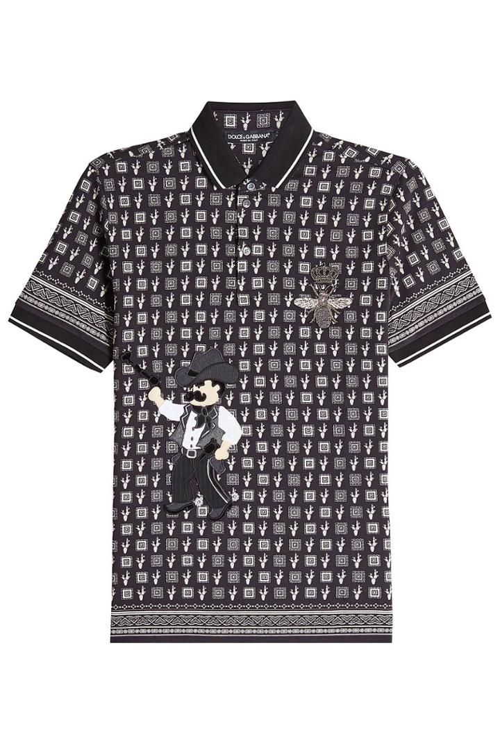 Dolce & Gabbana Dolce & Gabbana Embellished Polo Shirt With Cotton, Wool And Silk