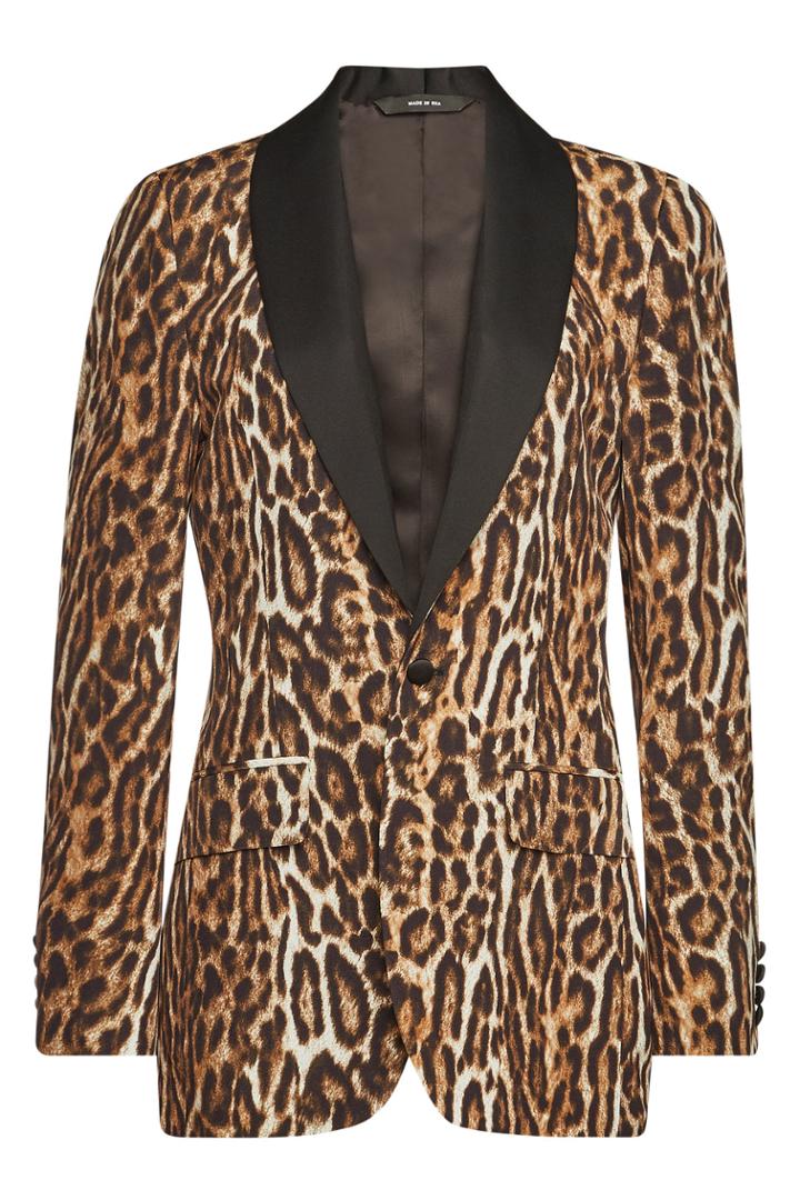 R13 R13 Shawl Lapel Tuxedo Printed Blazer