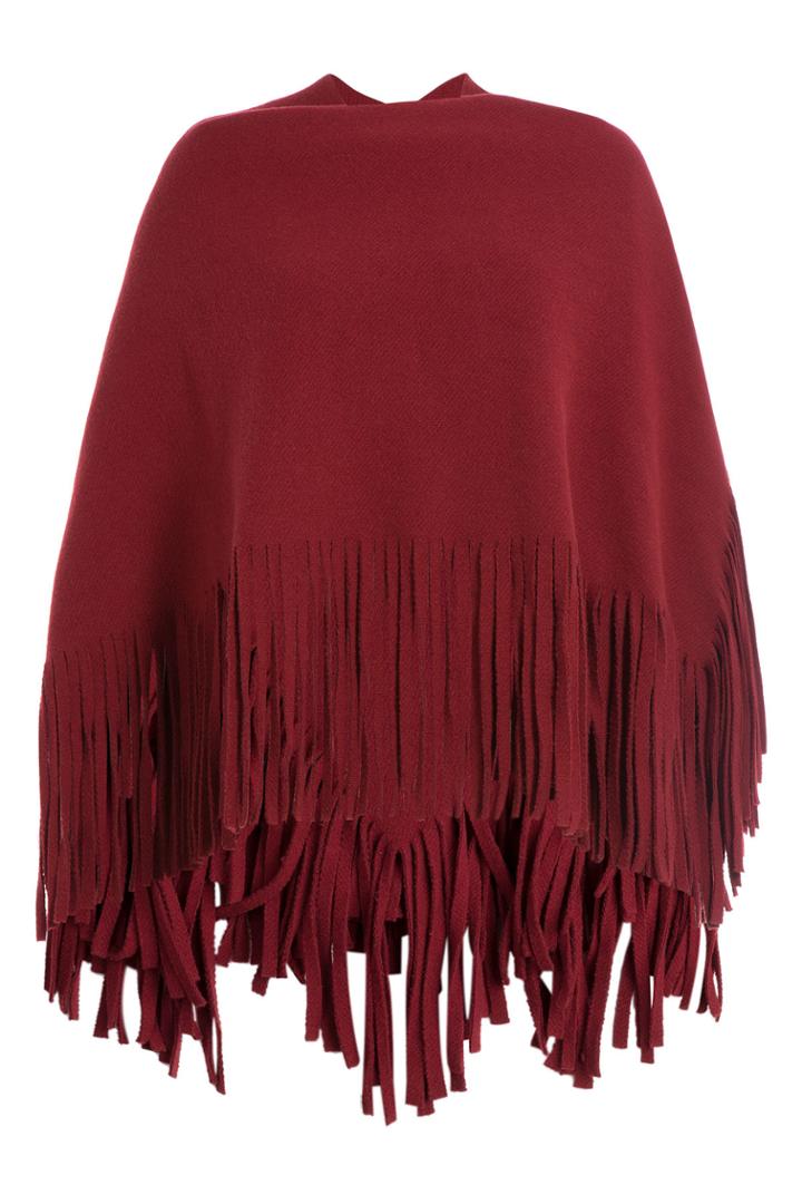 Burberry Prorsum Burberry Prorsum Wool Cape With Fringed Trim - None