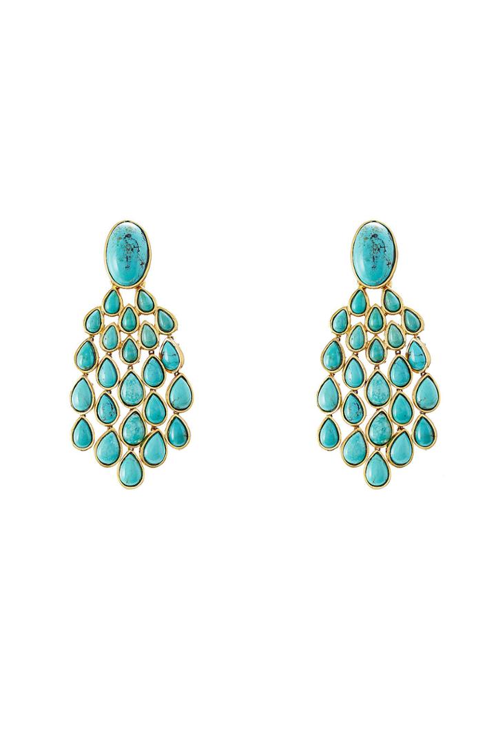 Aurélie Bidermann Aurélie Bidermann 18kt Gold Plated Lapis Lazuli Earrings - Teal