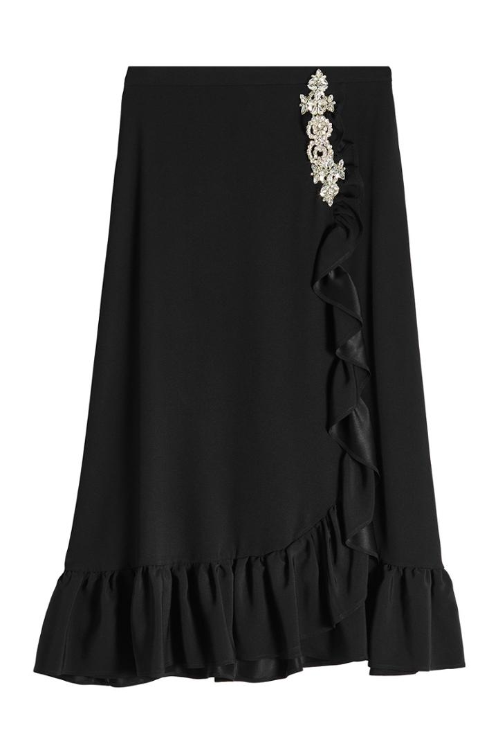 Christopher Kane Christopher Kane Midi Frill Skirt With Embellishment