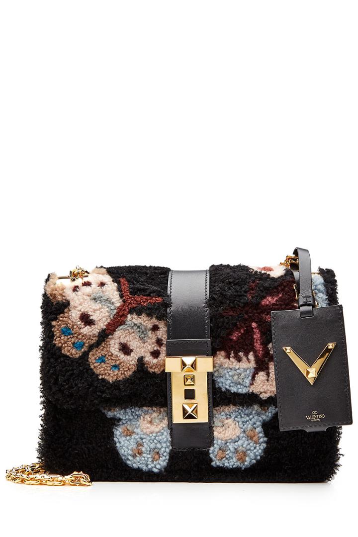 Valentino Valentino B Rockstud Japanese Camubutterfly Shoulder Bag - Multicolor
