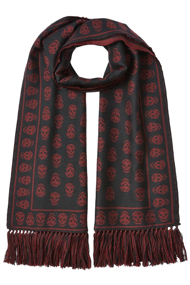Alexander Mcqueen Alexander Mcqueen Printed Wool Scarf - Red