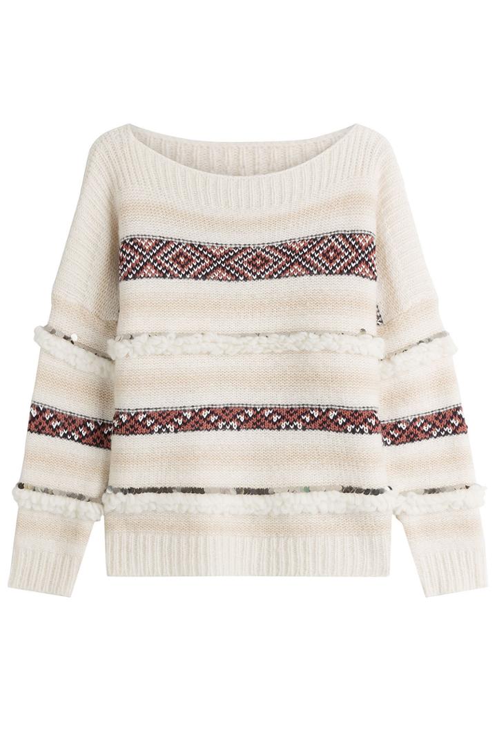Mes Demoiselles Mes Demoiselles Mixed Knit Pullover - Beige