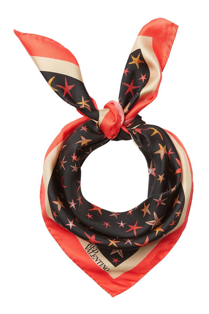 R.e.d. Valentino R.e.d. Valentino Printed Silk Scarf - Black