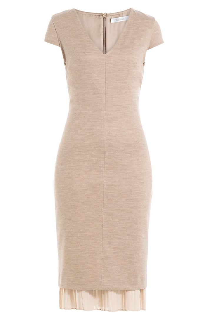 Max Mara Max Mara Sheath Dress With Pleated Hem