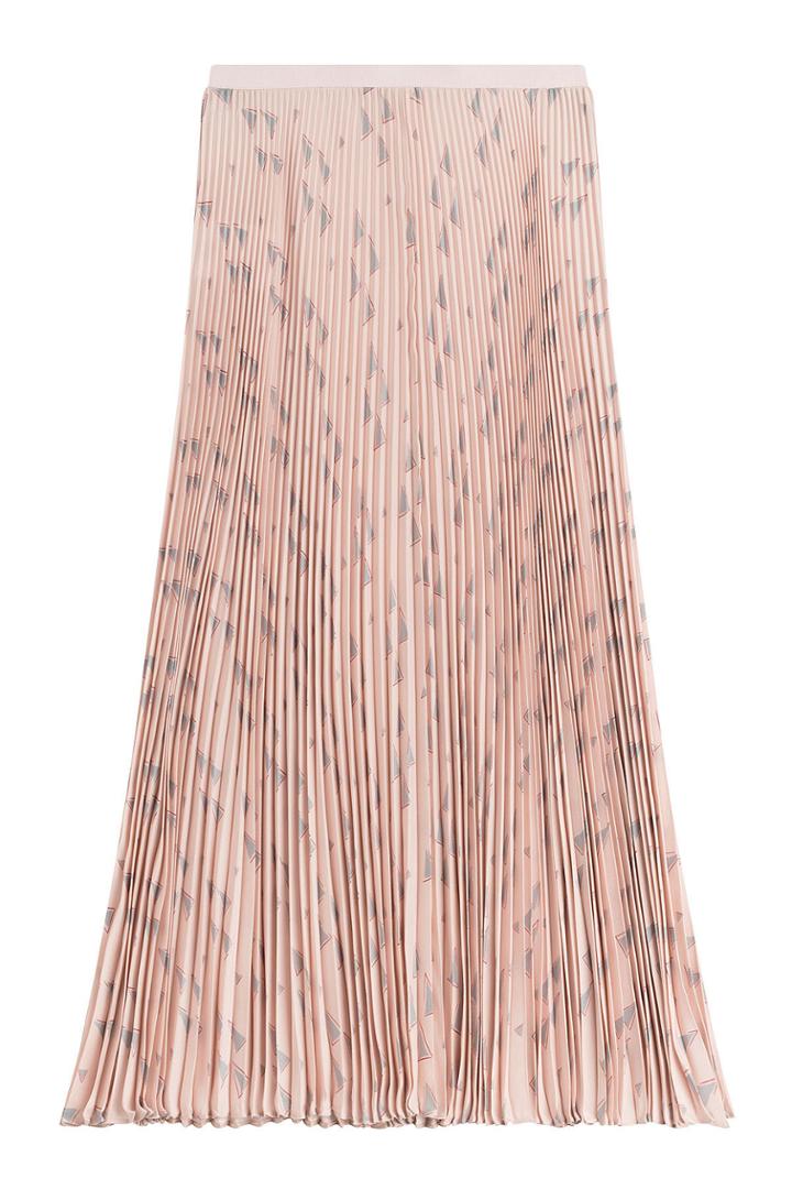 Valentino Valentino Printed Silk Pleated Skirt