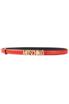 Moschino Moschino Leather Belt With Logo Buckle - Red