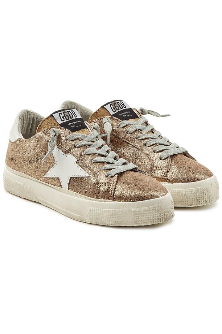 Golden Goose Deluxe Brand Golden Goose Deluxe Brand May Metallic Leather Sneakers