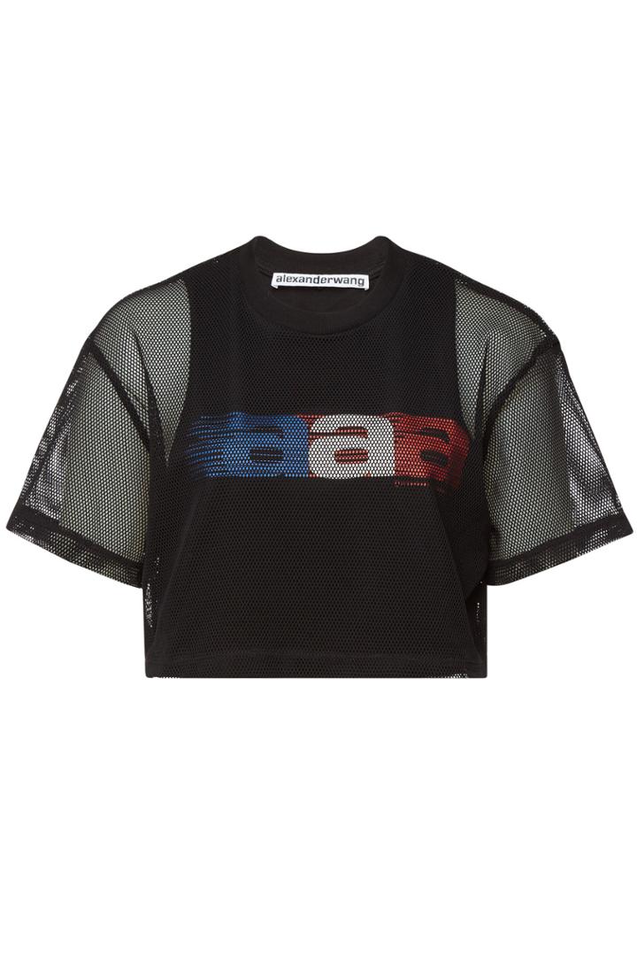 Alexander Wang Alexander Wang Printed Cropped Top With Mesh