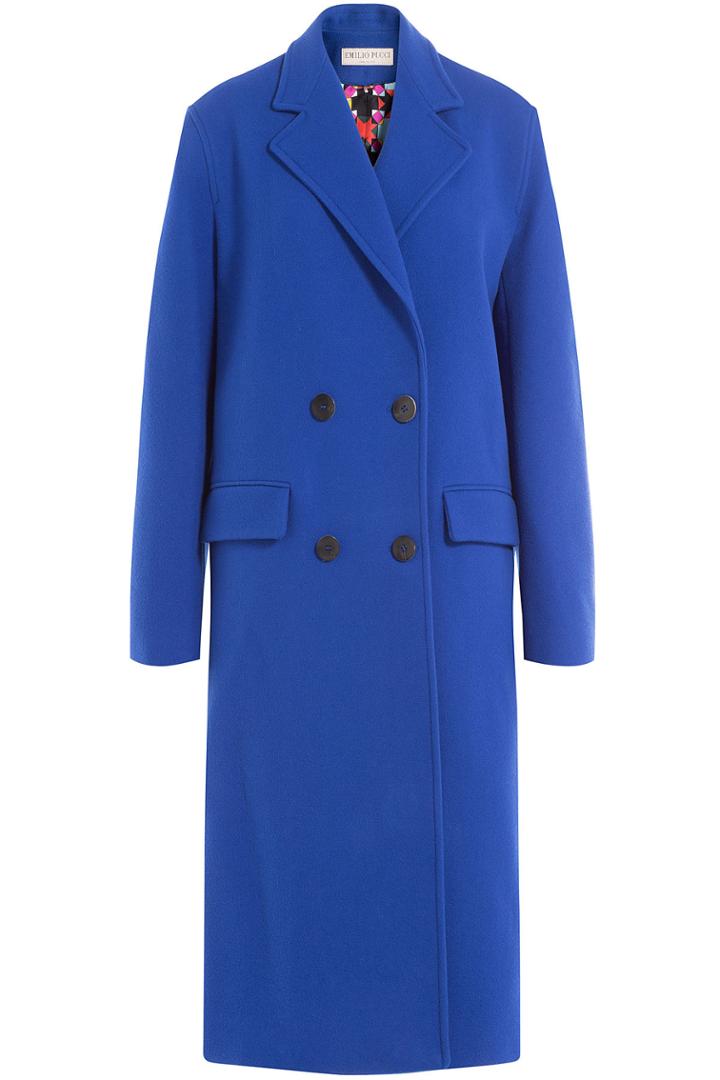 Emilio Pucci Emilio Pucci Wool Coat With Cashmere - Blue