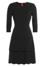 Steffen Schraut Steffen Schraut Three-quarter Sleeve Tiered Dress - Black