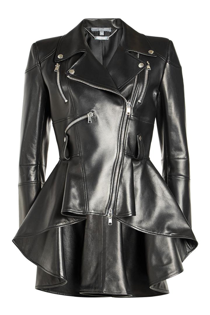 Alexander Mcqueen Alexander Mcqueen Leather Biker Jacket With Peplum