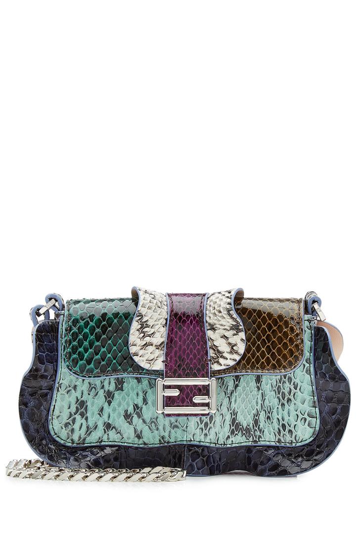 Fendi Fendi Baguette Snakeskin Shoulder Bag - Multicolor