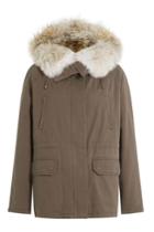 Yves Salomon Yves Salomon Cotton Parka With Fur-trimmed Hood - Green