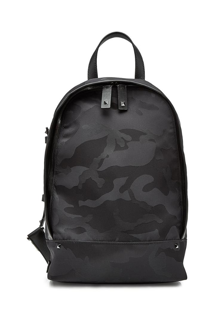 Valentino Valentino Camouflage Backpack With Leather