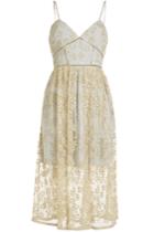 Self-portrait Self-portrait Embroidered Lace Dress With Metallic Thread