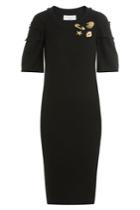 Sonia Rykiel Sonia Rykiel Virgin Wool Dress With Embroidered Motifs - Black
