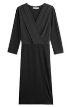 Max Mara Max Mara V-neck Dress With Wool - Black