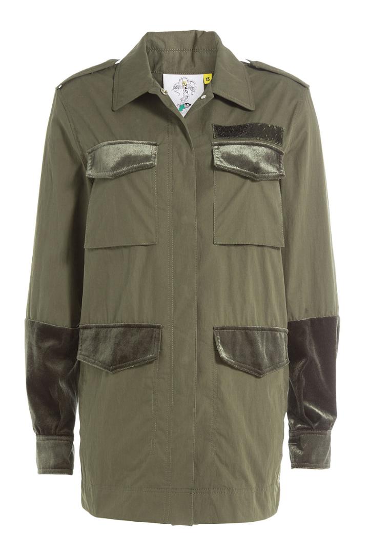 Sjyp Sjyp Cotton Parka With Velvet And Embroidery