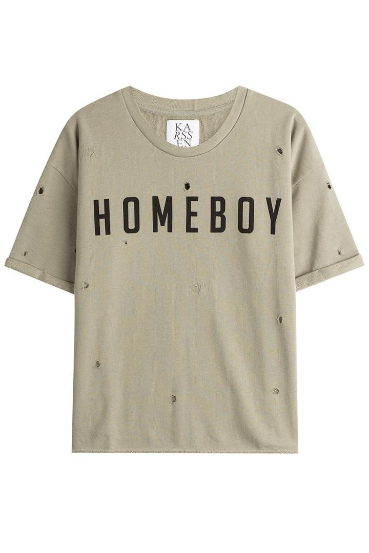 Zoe Karssen Zoe Karssen Homeboy Printed Cotton T-shirt - Green