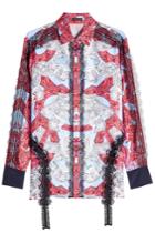 Versace Versace Printed Silk Blouse With Lace