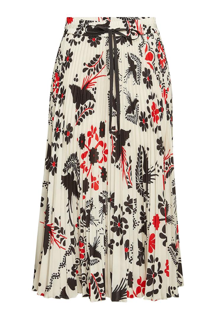 Red Valentino Red Valentino Micro Pleat Printed Skirt