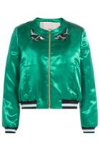 Tara Jarmon Tara Jarmon Embellished Satin Baseball Jacket