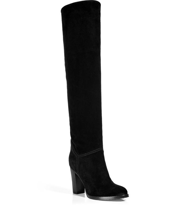 Black Suede Over-the-Knee Boots