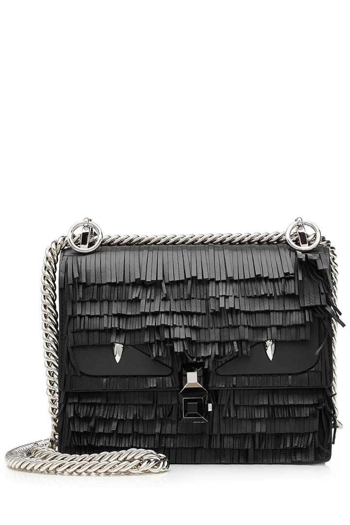 Fendi Fendi Kan I Fringed Leather Shoulder Bag