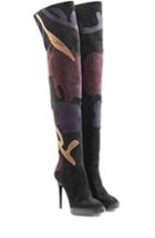 Burberry Prorsum Suede Over-the-knee Boots With Patchwork