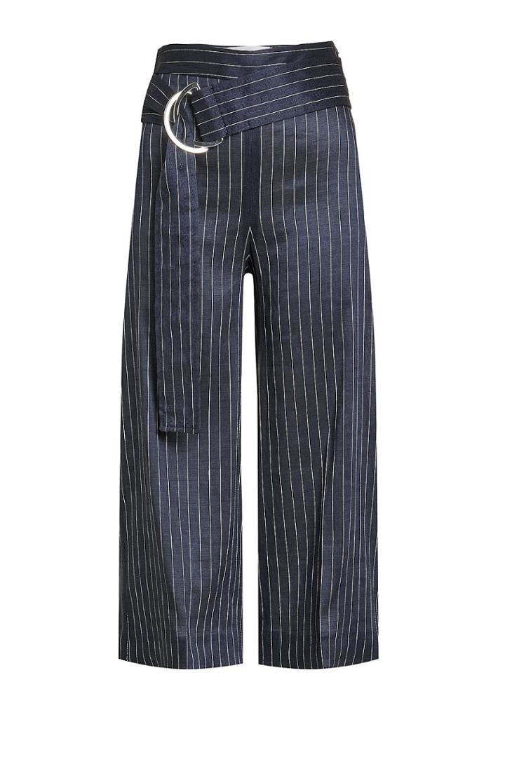 Victoria Victoria Beckham Victoria Victoria Beckham Front-tie Pinstripe Culottes