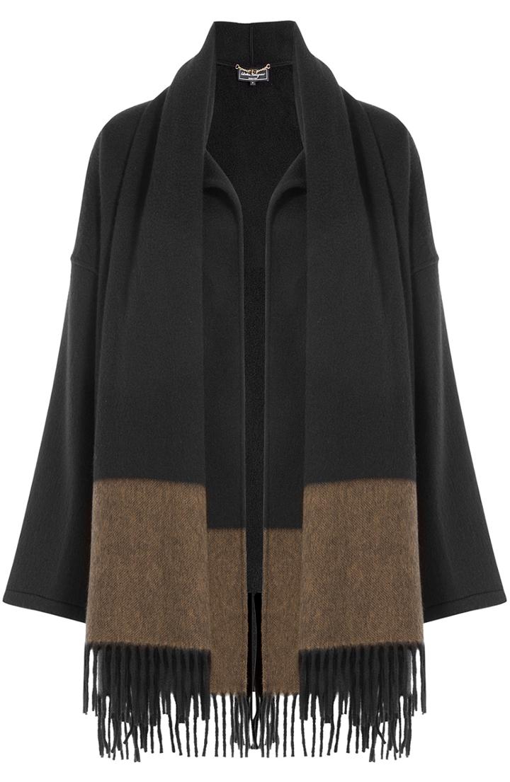 Salvatore Ferragamo Cashmere Cape With Fringed Scarf