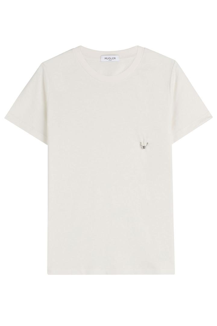 Mugler Mugler Cotton T-shirt With Ring