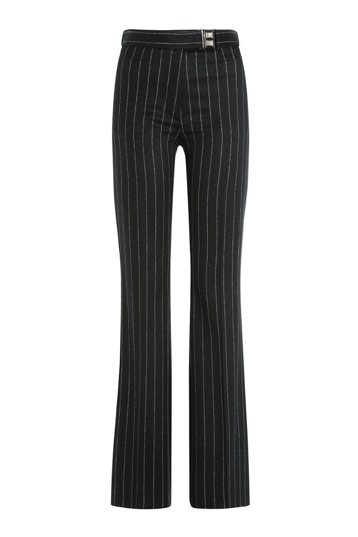 Maison Margiela Maison Margiela Pinstriped Virgin Wool Pants - Black