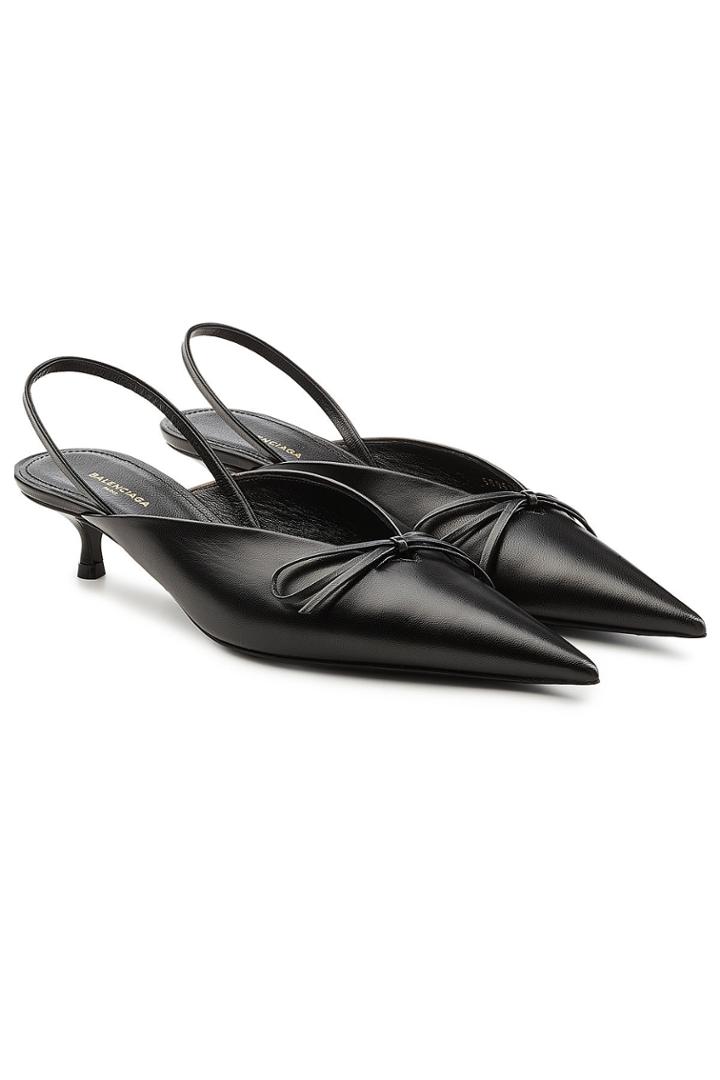 Balenciaga Balenciaga Knife Sling-back Leather Kitten Heel Pumps