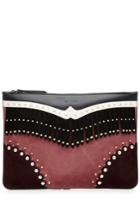 Etro Etro Embellished Clutch With Leather And Suede - Magenta