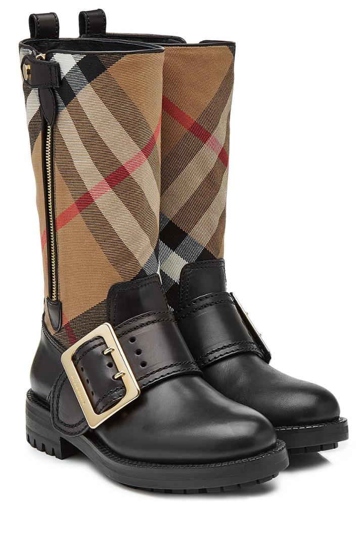 Burberry Burberry Boots With Check Printed Fabric