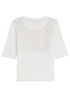 See By Chloé See By Chloé Cotton Top With Crochet Bib - White