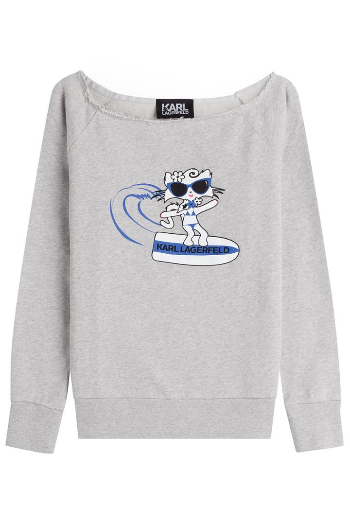 Karl Lagerfeld Karl Lagerfeld Choupette On The Beach Cotton Sweatshirt