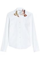 R.e.d. Valentino R.e.d. Valentino Cotton-blend Shirt With Appliqué Collar