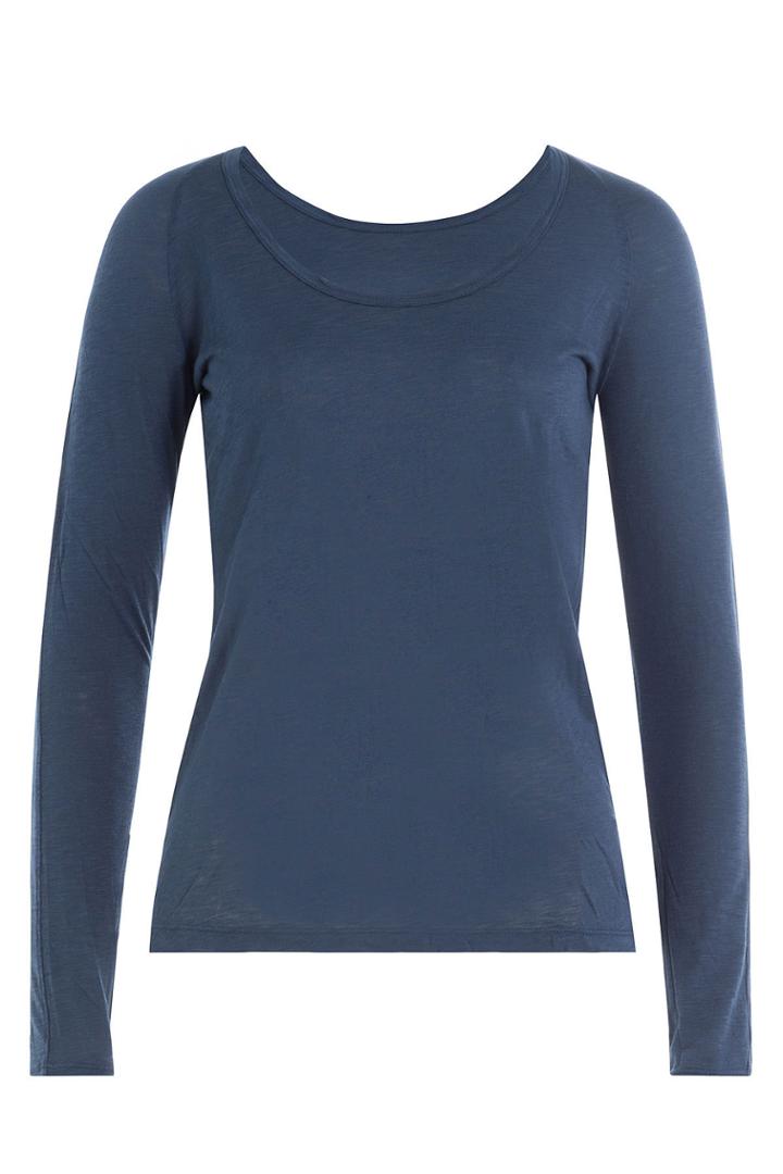 Velvet Velvet Long Sleeved Top With Cotton - Blue