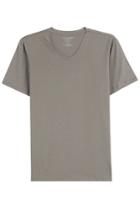 Majestic Majestic Cotton T-shirt With V-neckline - Green