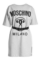 Moschino Moschino Cotton Sweatshirt Dress With Leather Belt