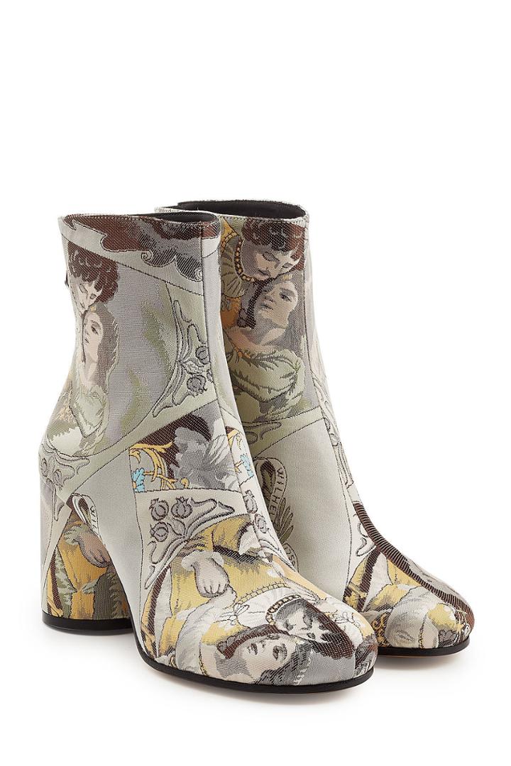 Maison Margiela Maison Margiela Embroidered Leather Ankle Boots