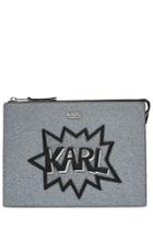 Karl Lagerfeld Karl Lagerfeld Glitter Clutch - Silver