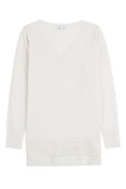 Vince Vince Wool-cashmere Pullover With Asymmetric Hem - White