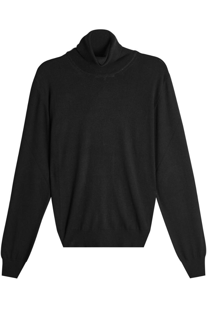 Maison Margiela Maison Margiela Cotton-wool Turtleneck Pullover With Suede Elbow Patches