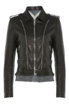 Golden Goose Golden Goose Leather Jacket With Jersey