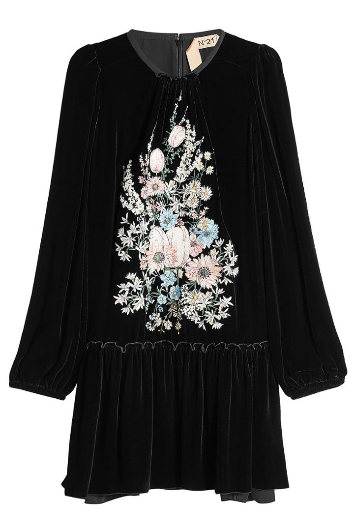 N 21 N&deg;21 Printed Velvet And Silk Dress